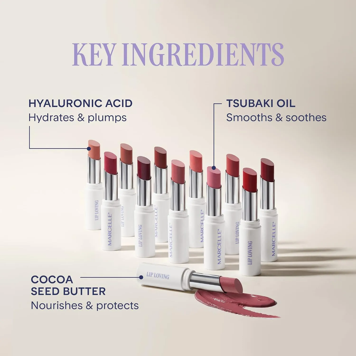 Marcelle Lip Loving Colour & Caring Oil-in-Stick, Kissing Plum, Vegan, Cruelty-Free, Clean, Paraben-Free, Fragrance-Free, Hypoallergenic, 3g