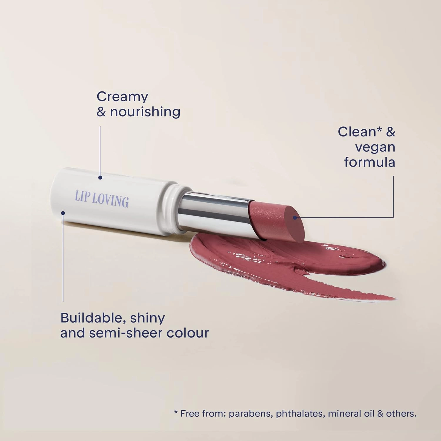 Marcelle Lip Loving Colour & Caring Oil-in-Stick, Laughing Coral, Vegan, Cruelty-Free, Clean, Paraben-Free, Fragrance-Free, Hypoallergenic, 3g