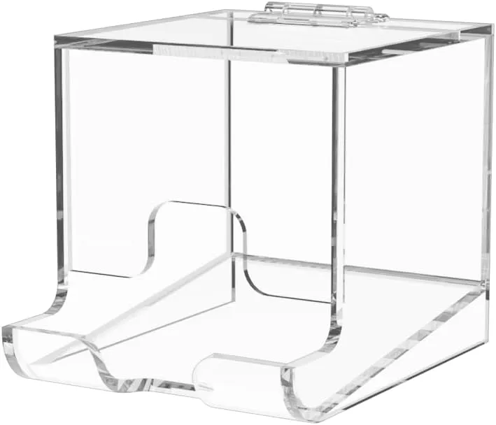 Marketing Holders Clear Acrylic Lip Balm Dispenser Retail or Home Freestanding Countertop Display with Hinged Lid for Lipsticks Glosses Chapsticks or Essential Oils