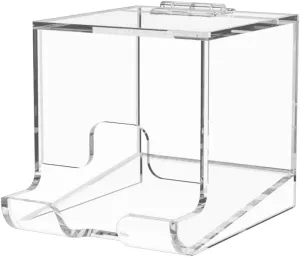 Marketing Holders Clear Acrylic Lip Balm Dispenser Retail or Home Freestanding Countertop Display with Hinged Lid for Lipsticks Glosses Chapsticks or Essential Oils