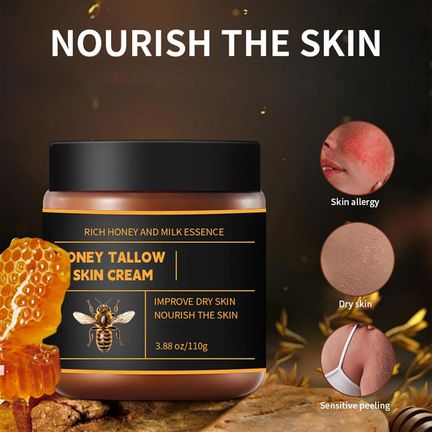 Marroomi Tallow Honey Balm, Maromi Tallow Honey Balm, Whipped Moisturizer for Face & Body - All-Natural Skin Care for Soft, Hydrated Skin (2 pcs, 3.88Oz)