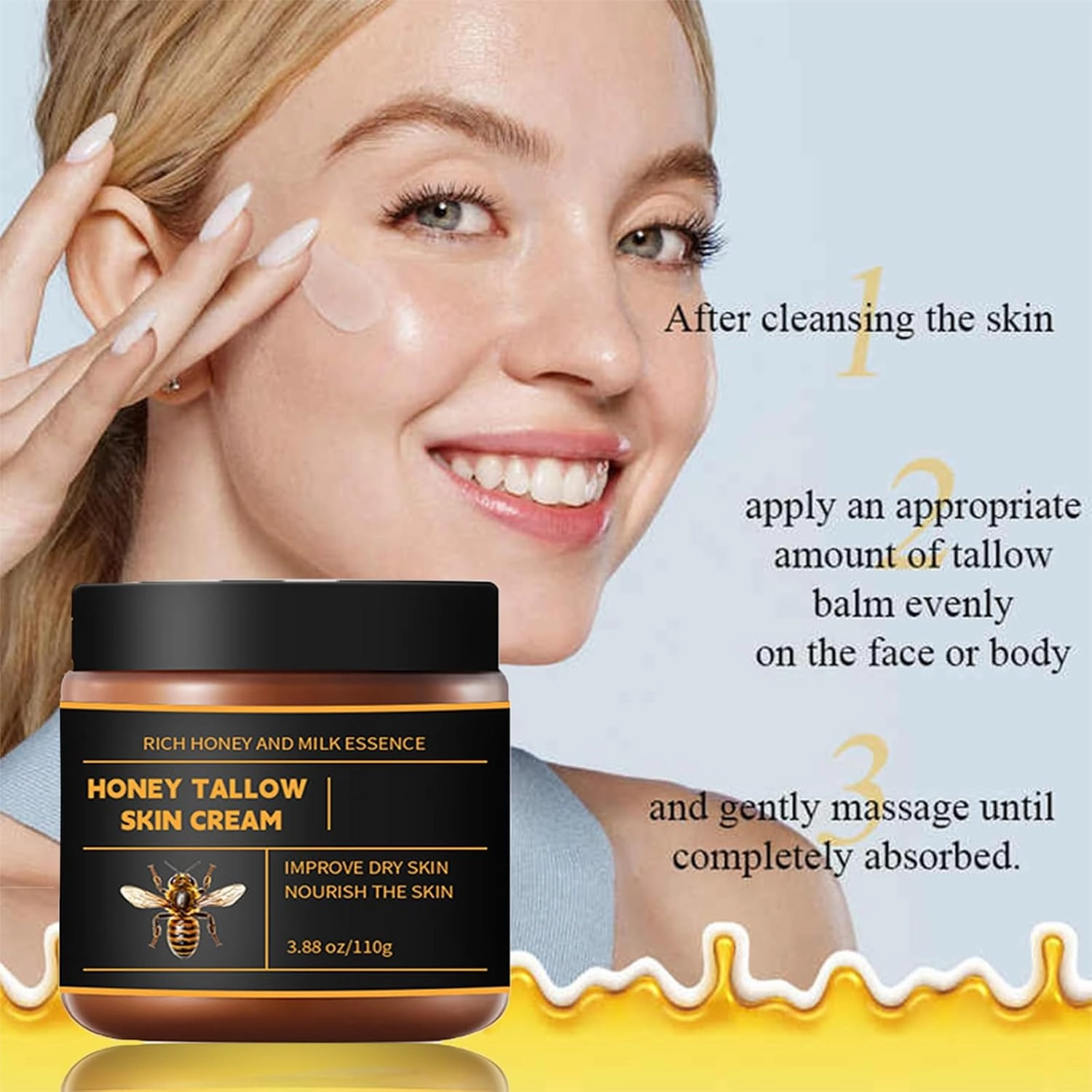 Marroomi Tallow Honey Balm, Maromi Tallow Honey Balm, Whipped Moisturizer for Face & Body - All-Natural Skin Care for Soft, Hydrated Skin (2 pcs, 3.88Oz)