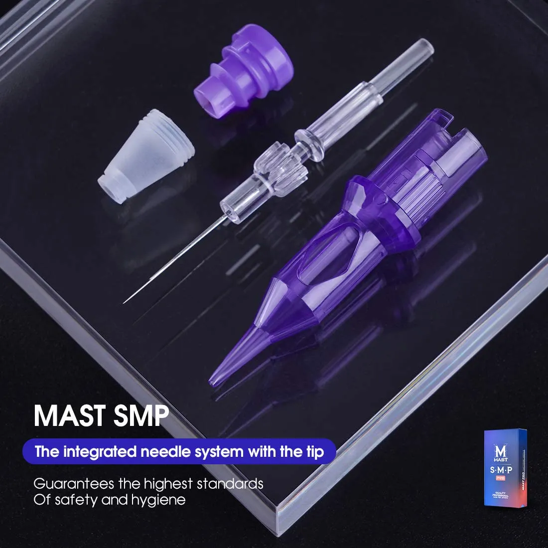Mast Pro Smp Professional Cartridges Tattoo Needles 1 Round Liner 0.18MM Needles for Permanent Makeup Hair Scalp 0401RL