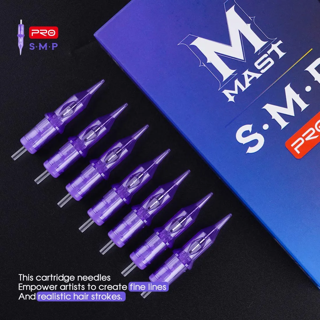 Mast Pro Smp Professional Cartridges Tattoo Needles 1 Round Liner 0.18MM Needles for Permanent Makeup Hair Scalp 0401RL