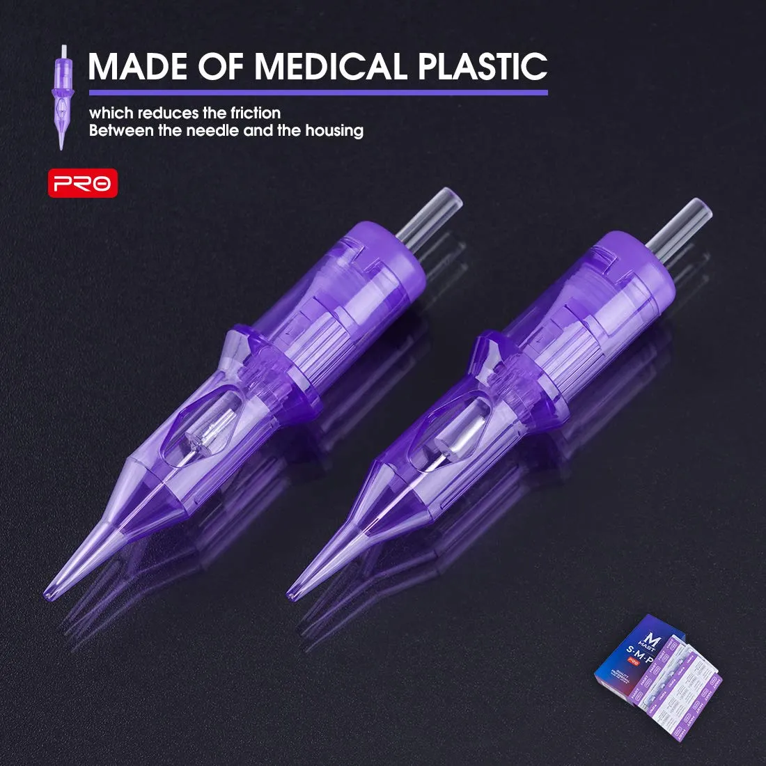 Mast Pro Smp Professional Cartridges Tattoo Needles 1 Round Liner 0.18MM Needles for Permanent Makeup Hair Scalp 0401RL