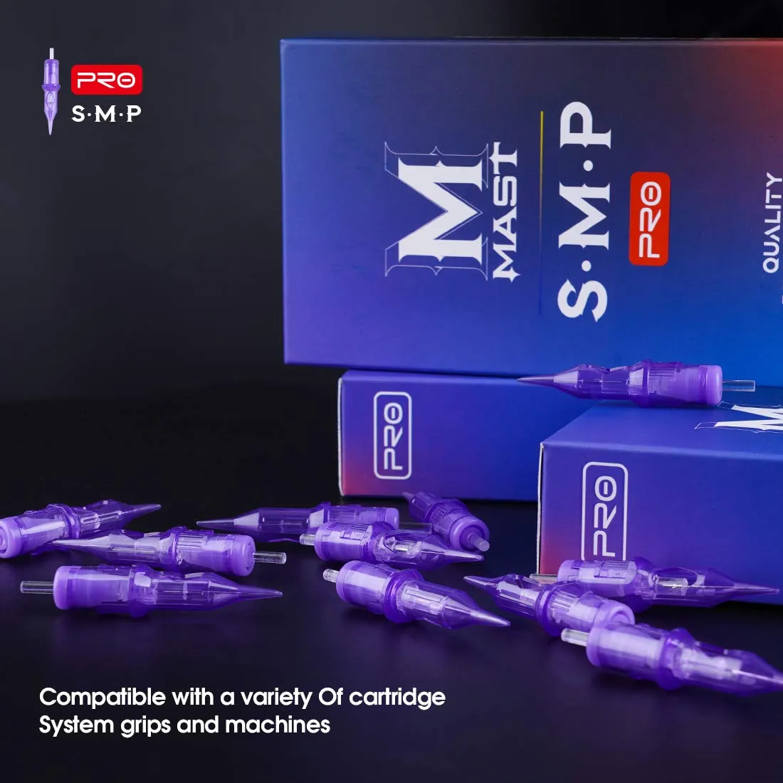 Mast Pro Smp Professional Cartridges Tattoo Needles 1 Round Liner 0.18MM Needles for Permanent Makeup Hair Scalp 0401RL