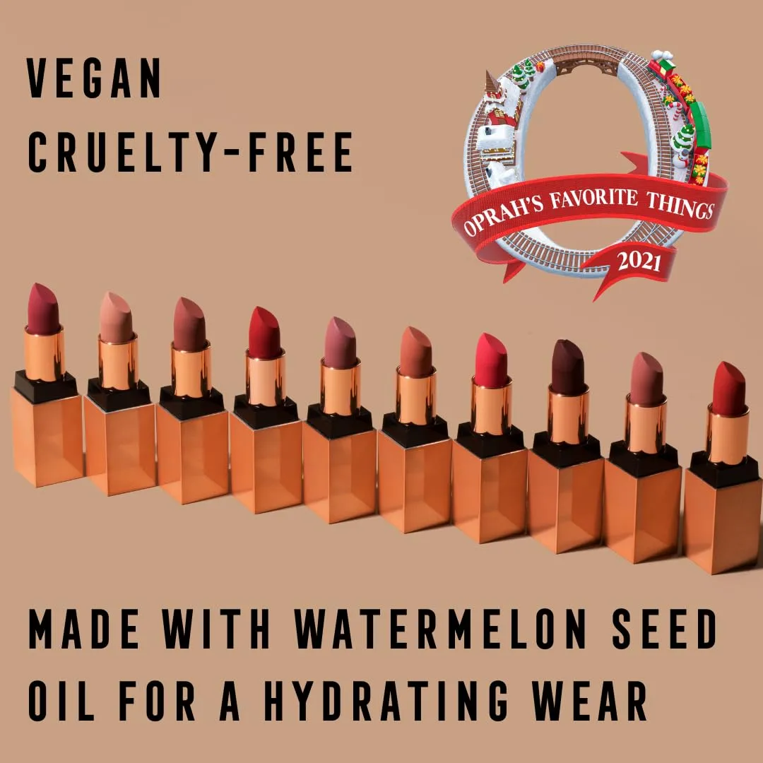 Matte, Long Lasting, Hydrating Vegan Lipstick with Vitamin E and Watermelon Seed Oil (Graceful - Light Pink Color)