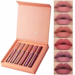 Matte Lipstick Set, Waterproof, Long-Lasting, Sweet Series Lip Gloss, 6 Pcs (002, regular)