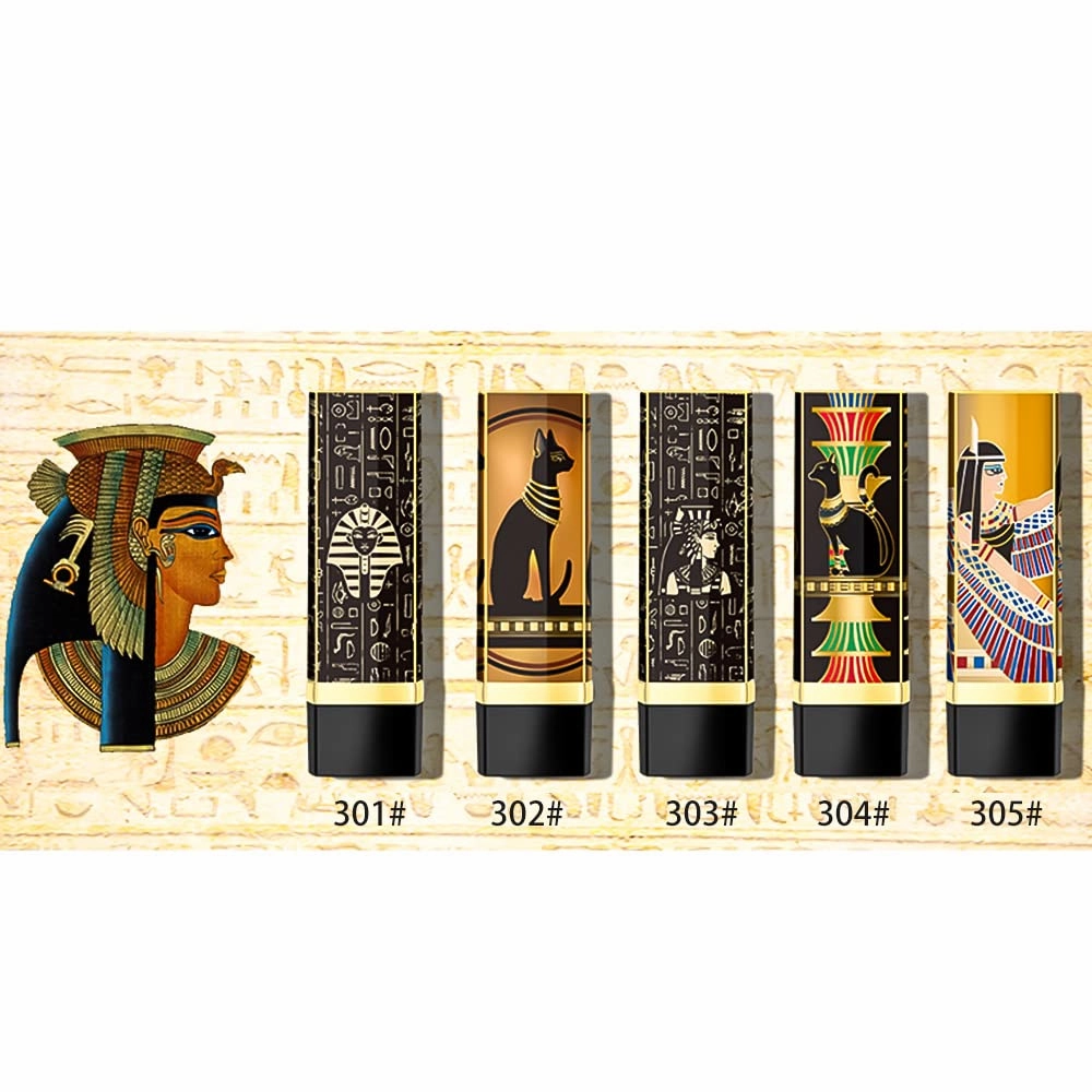 Matte Lipstick The British Museum Egypt Series Luxury Satin Lipstick Long-Lasting Vegan Cruelty-Free (303#)