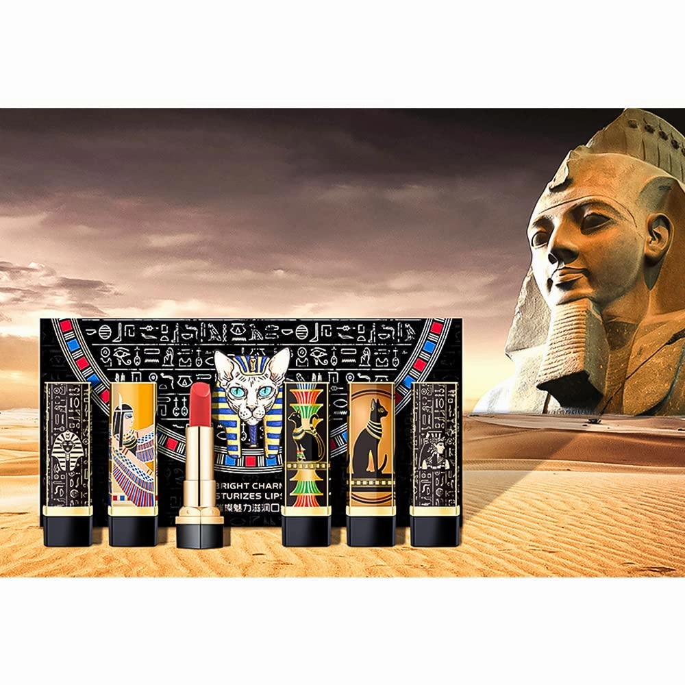 Matte Lipstick The British Museum Egypt Series Luxury Satin Lipstick Long-Lasting Vegan Cruelty-Free (303#)