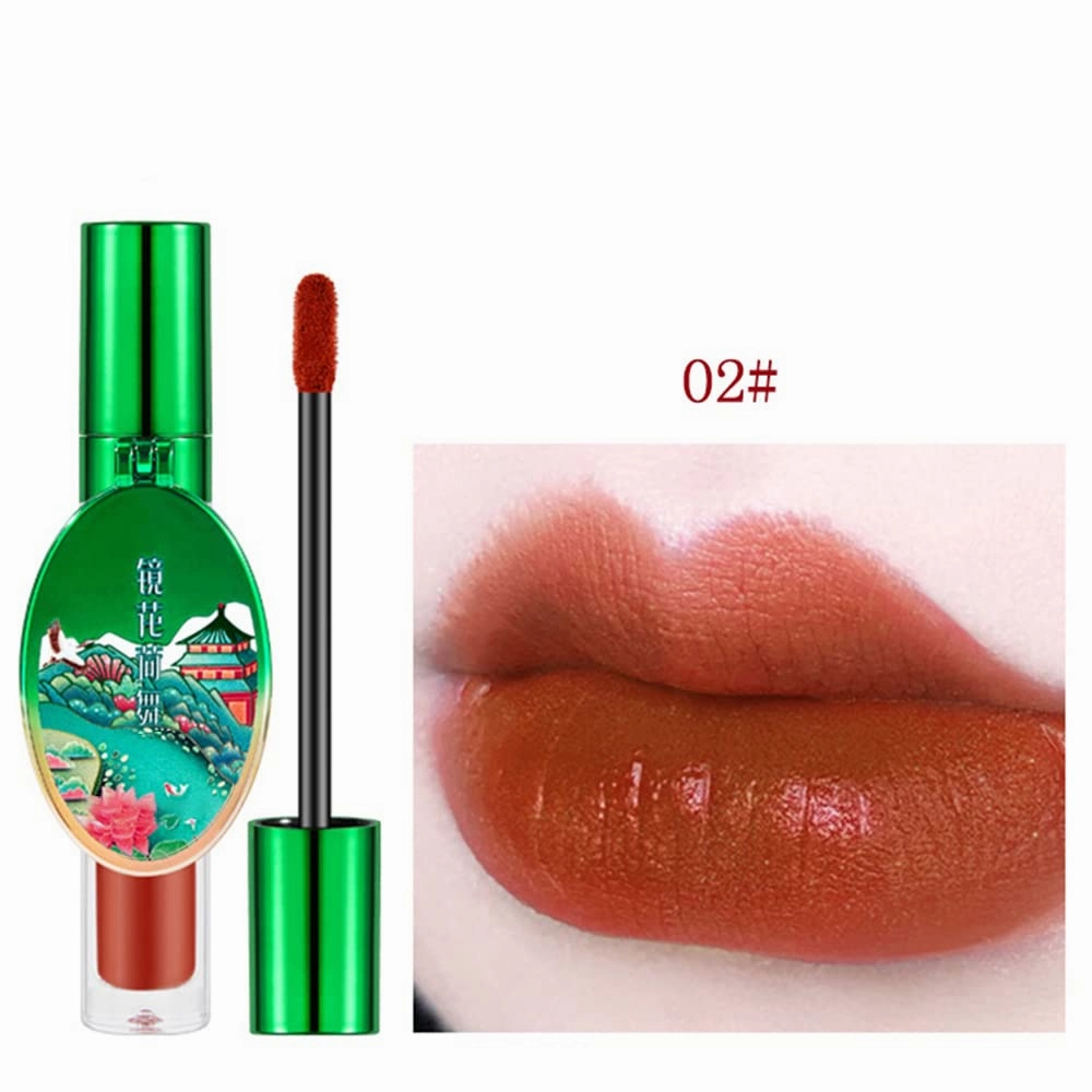 Matte Liquid Lipstick, 6 Colors Red Matte Lipstick Long Lasting Waterproof Lip Gloss with Mirror Velvety High Pigmented Lip Stain Kit Girls Women Make Up Gift (02#)