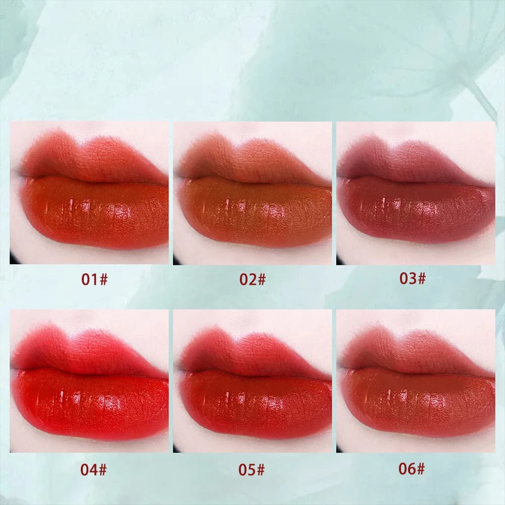 Matte Liquid Lipstick, 6 Colors Red Matte Lipstick Long Lasting Waterproof Lip Gloss with Mirror Velvety High Pigmented Lip Stain Kit Girls Women Make Up Gift (02#)