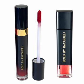 Matte Liquid Lipstick & Lip Gloss Set, 2 Long Lasting Colors, Cruelty Free (Hot Catty   Peppa Steppa, 2)