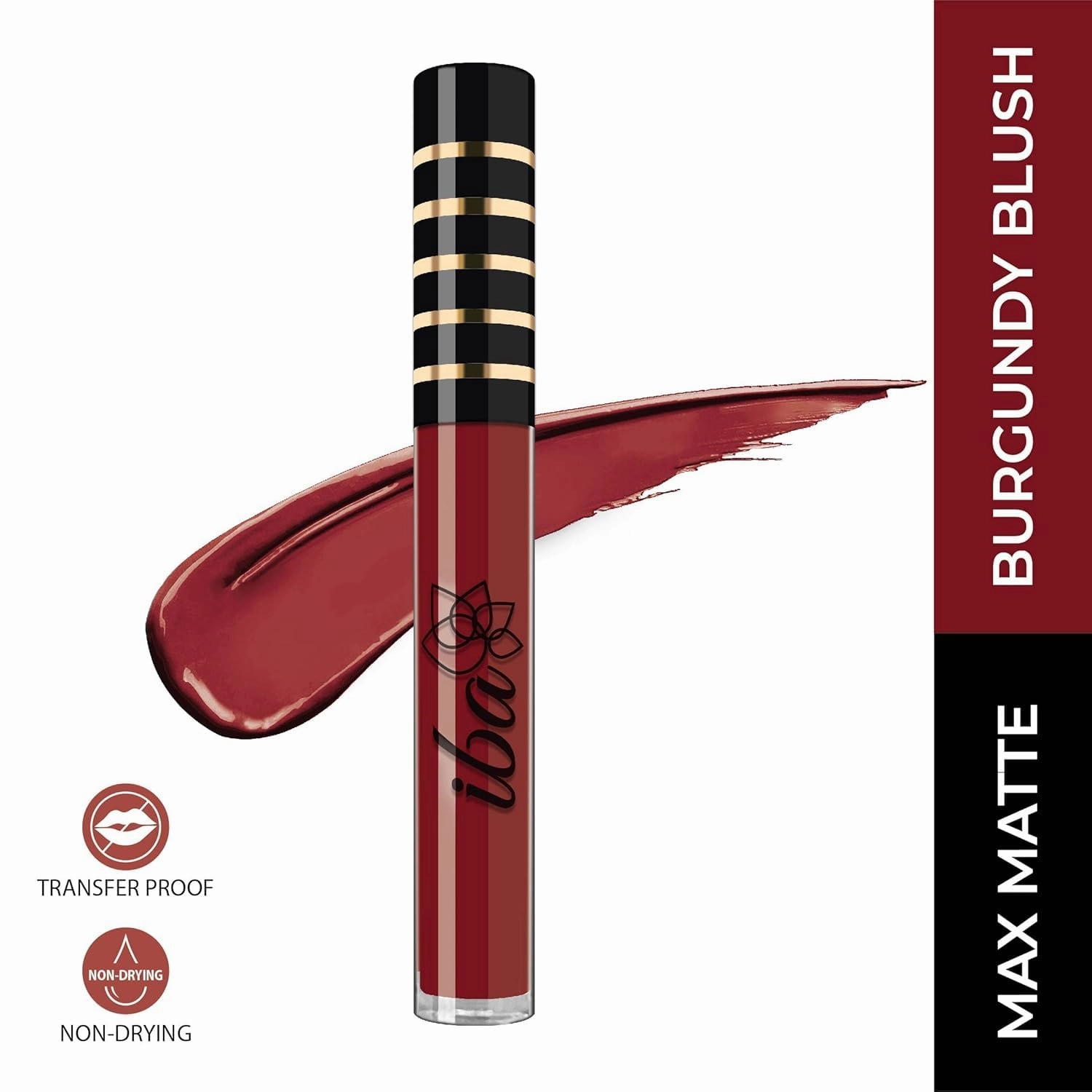 Matte Liquid Lipstick- Fresh Peach | Infused with Vitamin E & Almond Oil | Transfer Proof & Long Lasting | Waterproof & Smudge Proof (Burgundy Blush, 2.6ML)