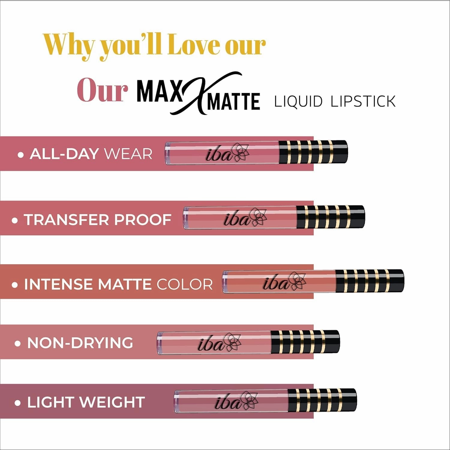 Matte Liquid Lipstick- Fresh Peach | Infused with Vitamin E & Almond Oil | Transfer Proof & Long Lasting | Waterproof & Smudge Proof (Burgundy Blush, 2.6ML)