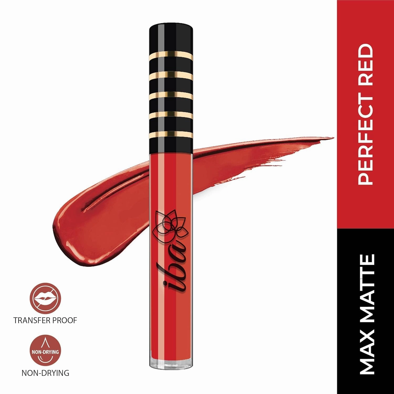 Matte Liquid Lipstick- Fresh Peach | Infused with Vitamin E & Almond Oil | Transfer Proof & Long Lasting | Waterproof & Smudge Proof (Perfect Red, 2.6ML)