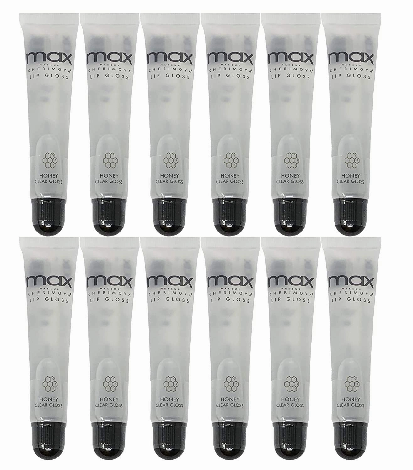max MAKEUP CHERIMOYA Clear Lip Polish bulk (HONEY) 12pcs