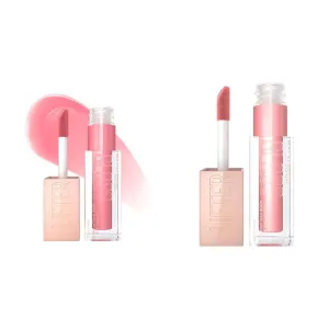 MAYBELLINE Lifter Gloss Hydrating Lip Gloss with Hyaluronic Acid, Gummy Bear & Reef Shades, Sheer Light Pink & Peachy Neutral