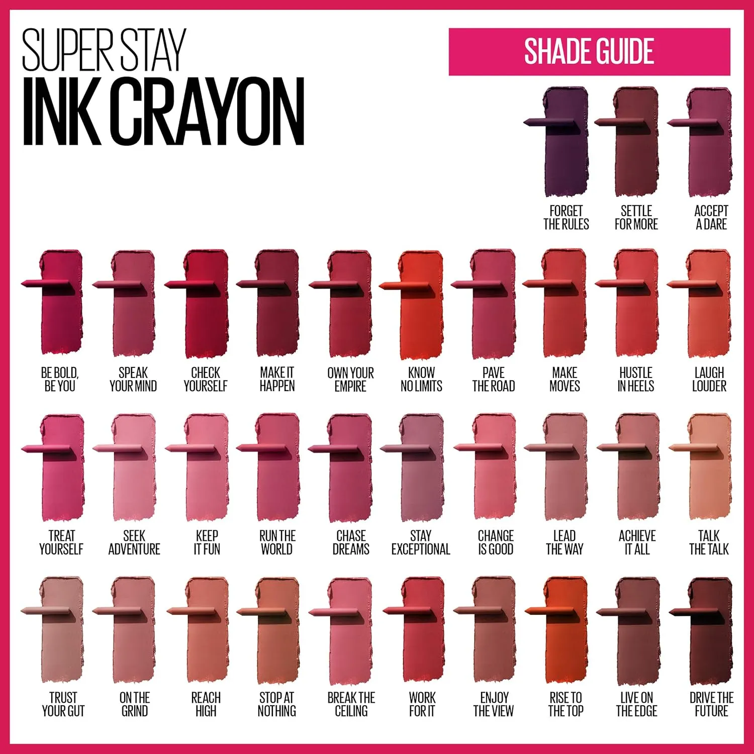 Maybelline New York Maybelline Super Stay Ink Crayon Matte Longwear Lipstick Makeup, Chase Dreams, 0.04 Ounce ., 150 Chase Dreams, 0.04 ounces (Pack of 2)