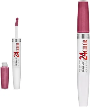 MAYBELLINE Super Stay 24 Liquid Lipstick 2-Step Makeup Bundle with Infinite Petal & Timeless Rose Shades, Pink, 1 Count Each