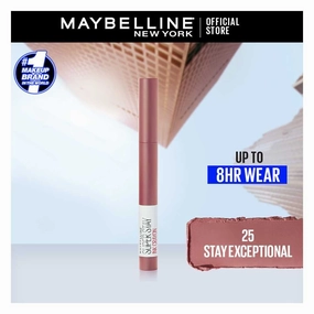 Maybelline New York Super Stay Ink Crayon Matte Longwear Lipstick, 8hrs long wear Matte Lipstick - 25 Stay Exceptional