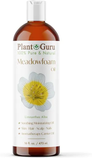 Meadowfoam Oil 16 oz Cold Pressed 100% Pure Natural Carrier - Skin, Body and Face. Great for Moisturizing Creams, Lotions, Scalp Treatments, and Lip Balms