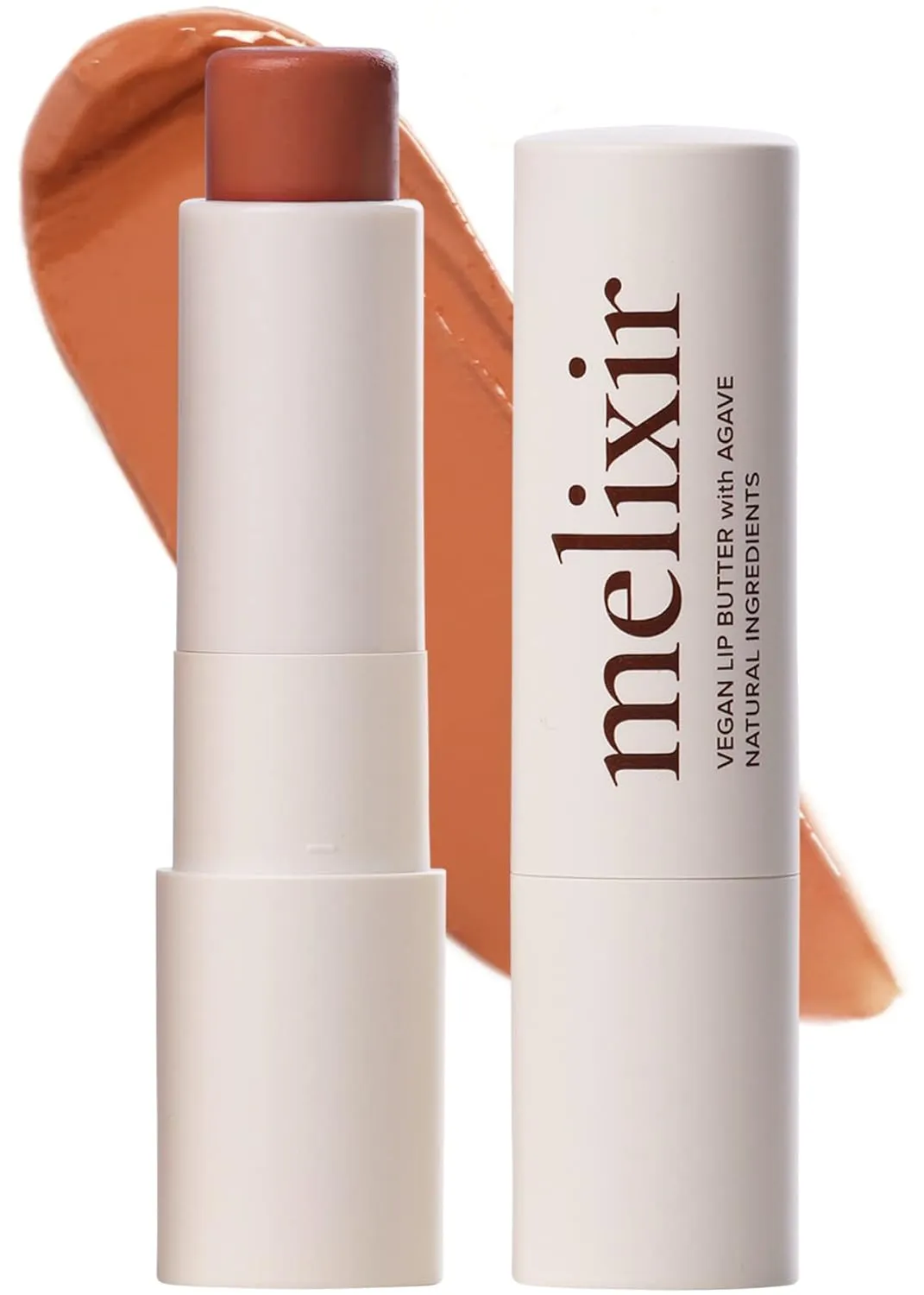 Melixir Vegan Lip Butter #12 Caramel(Tinted) ( 11 more colors), Bee Free, Petrolatum Free, Deep Nourishing Plant-Based Vegan Chapstick, Lip Balm for Dry, Cracked and Chapped Lips