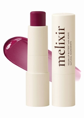 Melixir Vegan Lip Butter, Mothers Day Gifts, Wine Stain(Tinted) ( 17 more colors) 0.13oz, Bee Free, Petrolatum Free, Deep Nourishing Plant-Based Vegan Chapstick