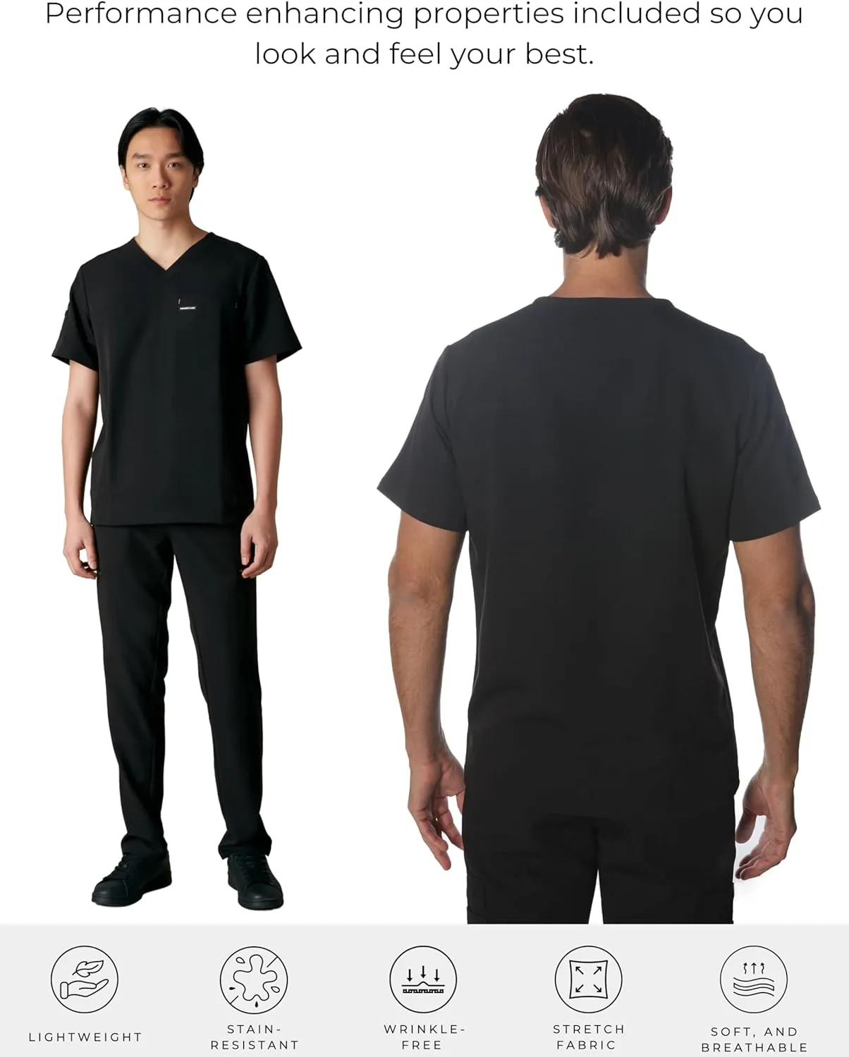 Members Only Manchester V-Neck Scrub Top with Pockets | Medical Scrubs for Men |Hospital Uniform | Comfortable Stretch Fabric