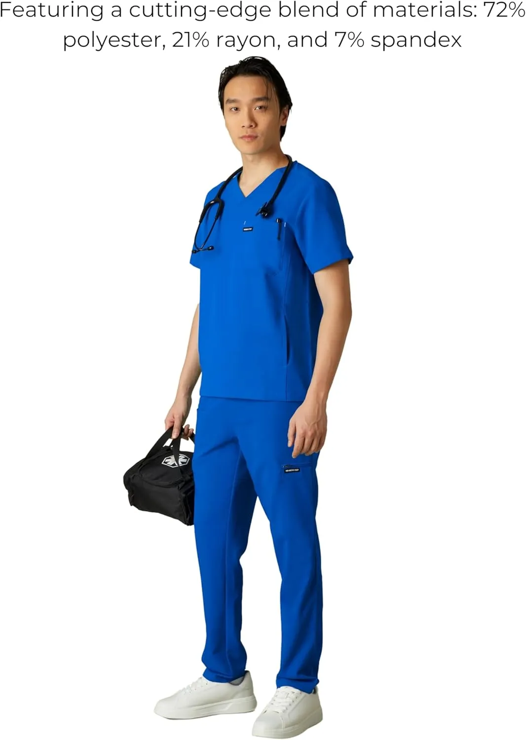 Members Only Manchester V-Neck Scrub Top with Pockets | Medical Scrubs for Men |Hospital Uniform | Comfortable Stretch Fabric