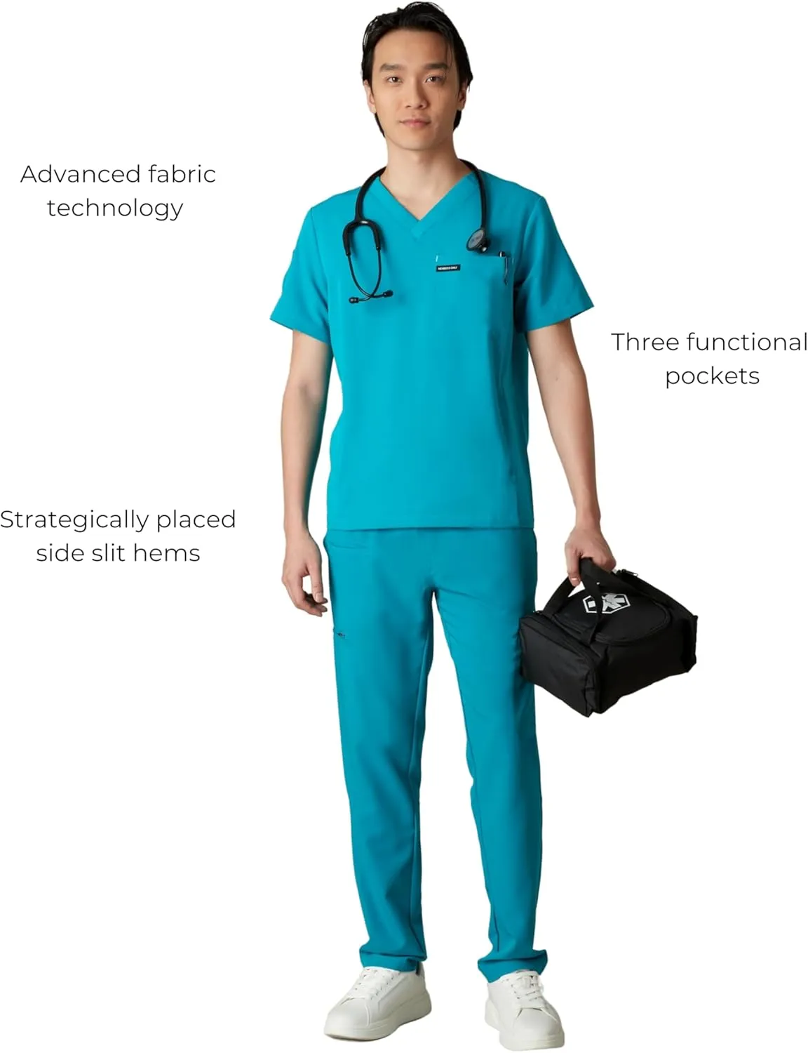 Members Only Manchester V-Neck Scrub Top with Pockets | Medical Scrubs for Men |Hospital Uniform | Comfortable Stretch Fabric
