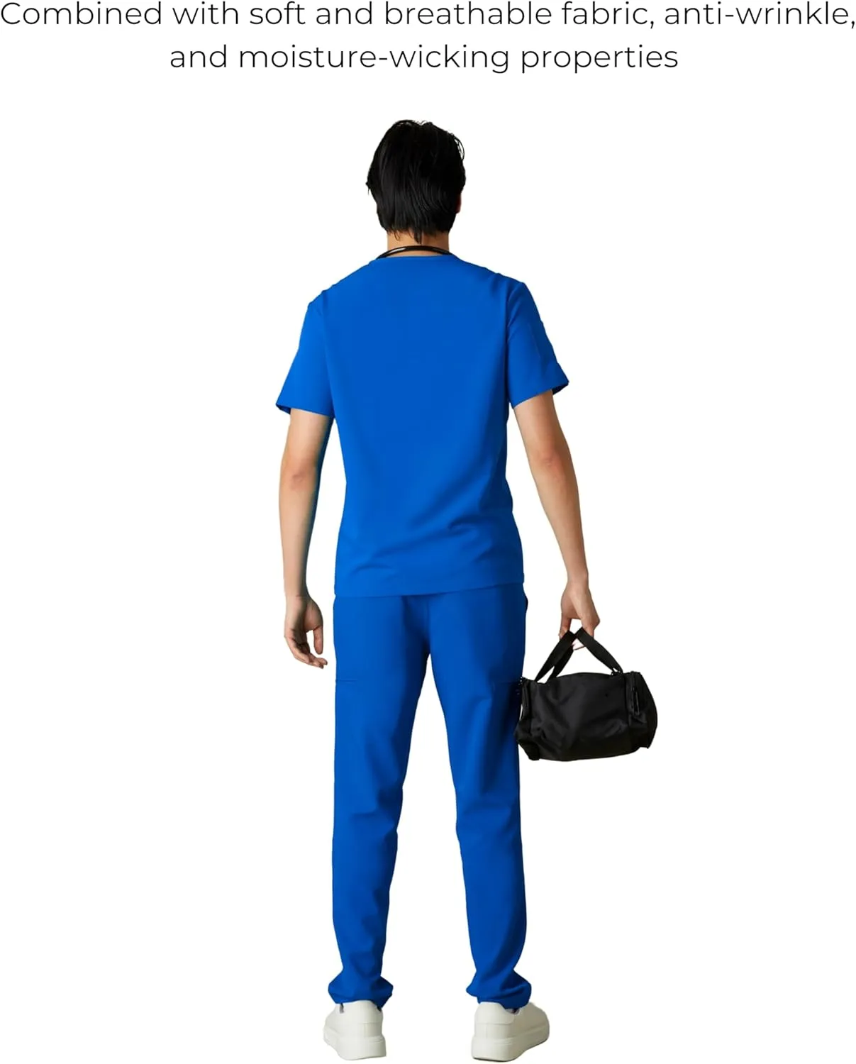Members Only Manchester V-Neck Scrub Top with Pockets | Medical Scrubs for Men |Hospital Uniform | Comfortable Stretch Fabric