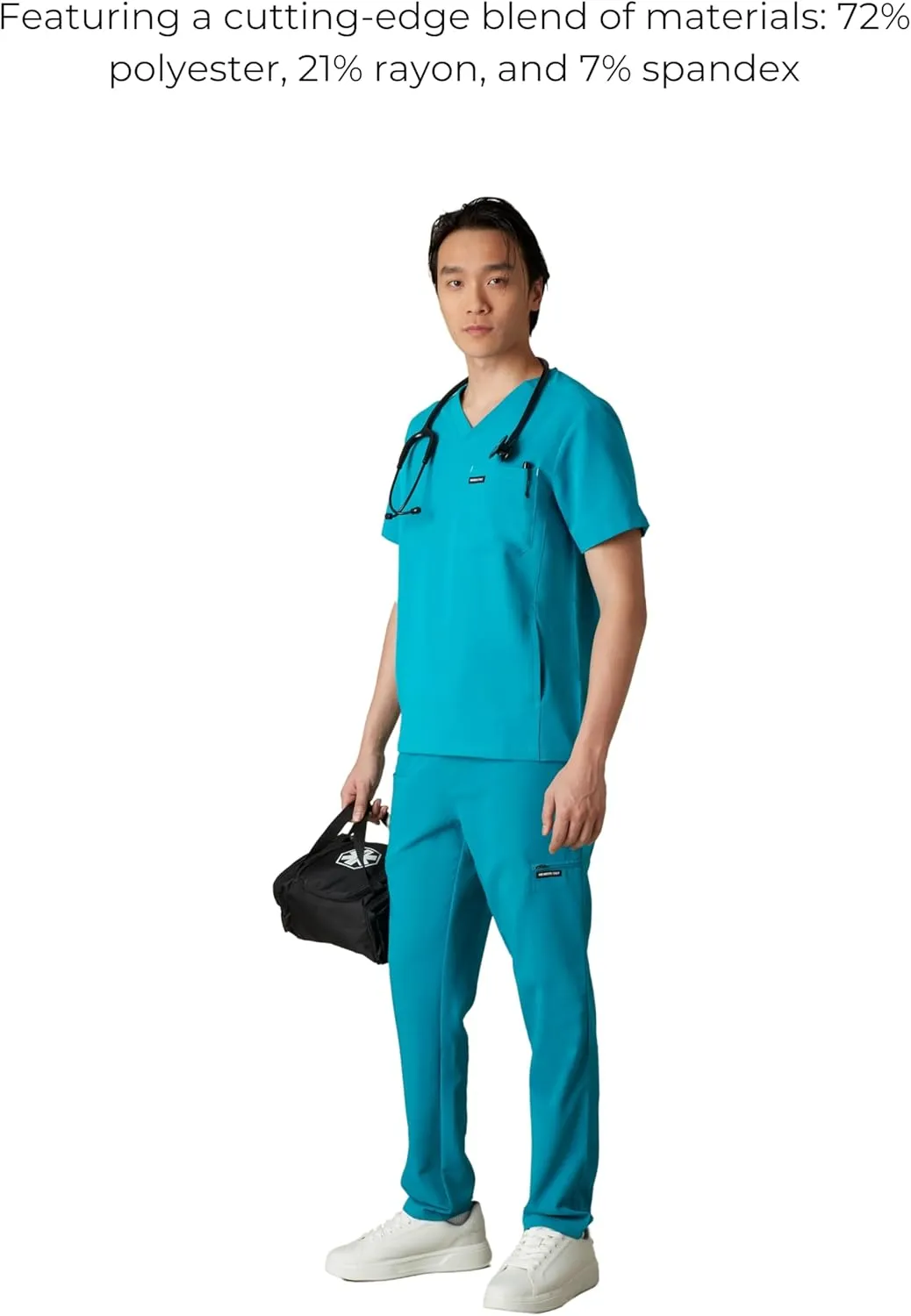 Members Only Manchester V-Neck Scrub Top with Pockets | Medical Scrubs for Men |Hospital Uniform | Comfortable Stretch Fabric