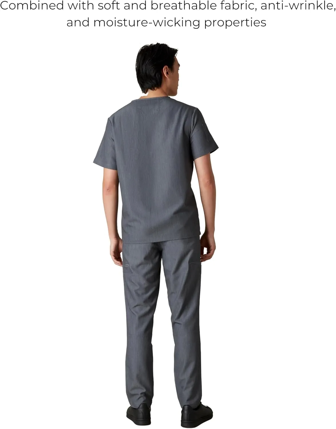 Members Only Manchester V-Neck Scrub Top with Pockets | Medical Scrubs for Men |Hospital Uniform | Comfortable Stretch Fabric