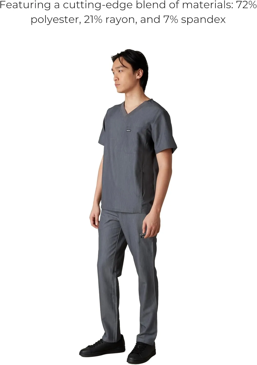 Members Only Manchester V-Neck Scrub Top with Pockets | Medical Scrubs for Men |Hospital Uniform | Comfortable Stretch Fabric