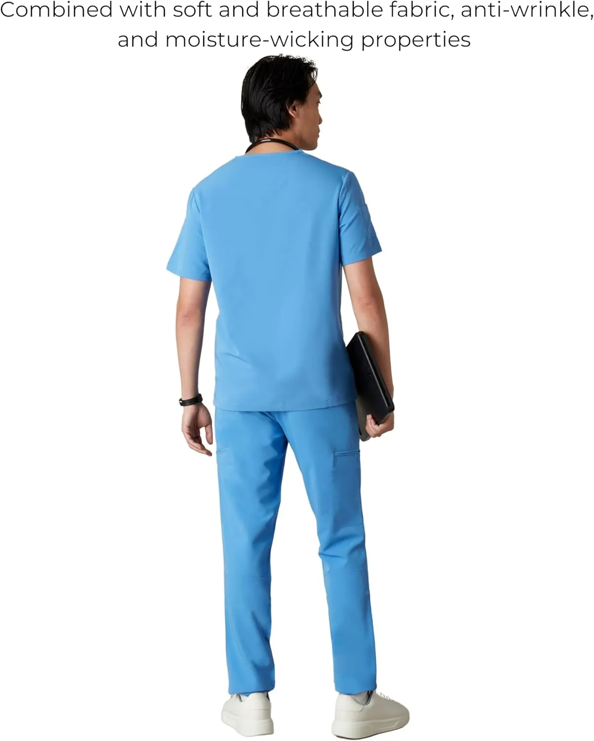 Members Only Manchester V-Neck Scrub Top with Pockets | Medical Scrubs for Men |Hospital Uniform | Comfortable Stretch Fabric