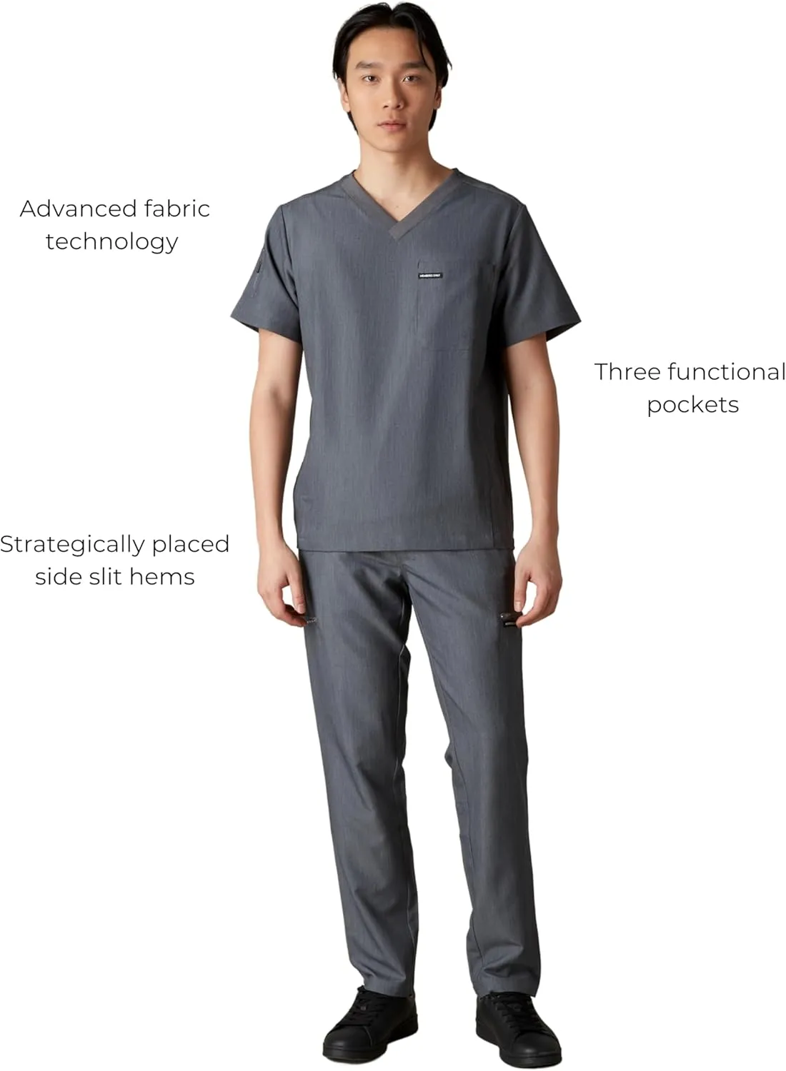 Members Only Manchester V-Neck Scrub Top with Pockets | Medical Scrubs for Men |Hospital Uniform | Comfortable Stretch Fabric