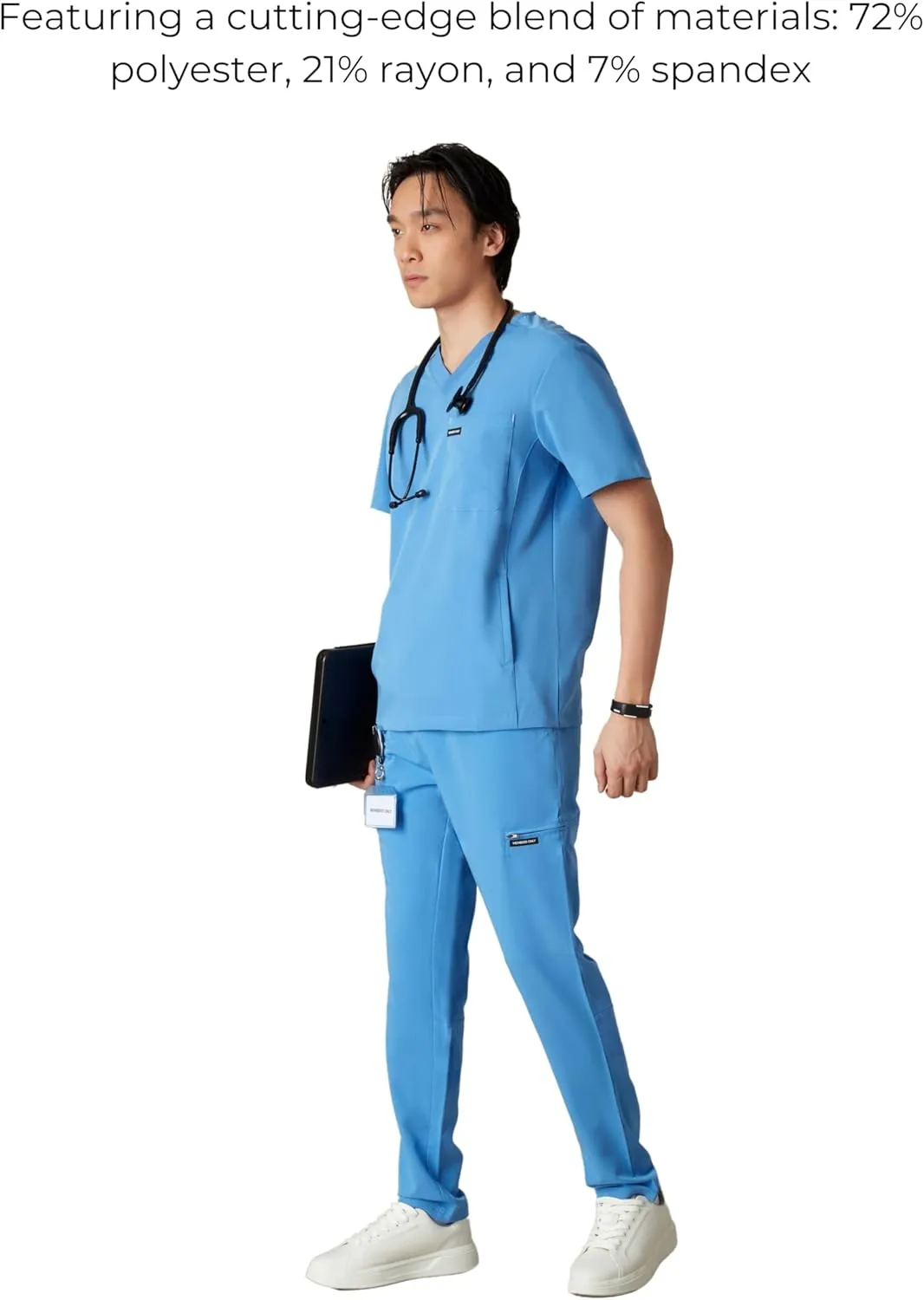 Members Only Manchester V-Neck Scrub Top with Pockets | Medical Scrubs for Men |Hospital Uniform | Comfortable Stretch Fabric