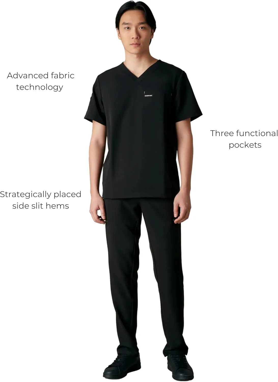 Members Only Manchester V-Neck Scrub Top with Pockets | Medical Scrubs for Men |Hospital Uniform | Comfortable Stretch Fabric