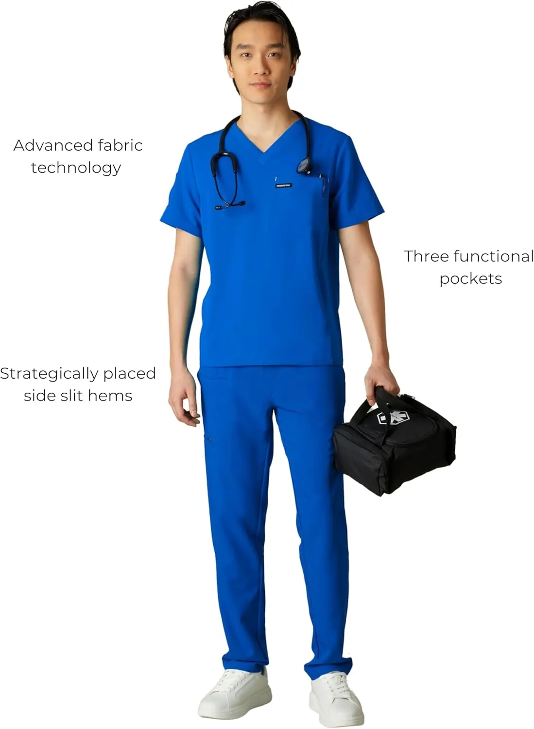 Members Only Manchester V-Neck Scrub Top with Pockets | Medical Scrubs for Men |Hospital Uniform | Comfortable Stretch Fabric