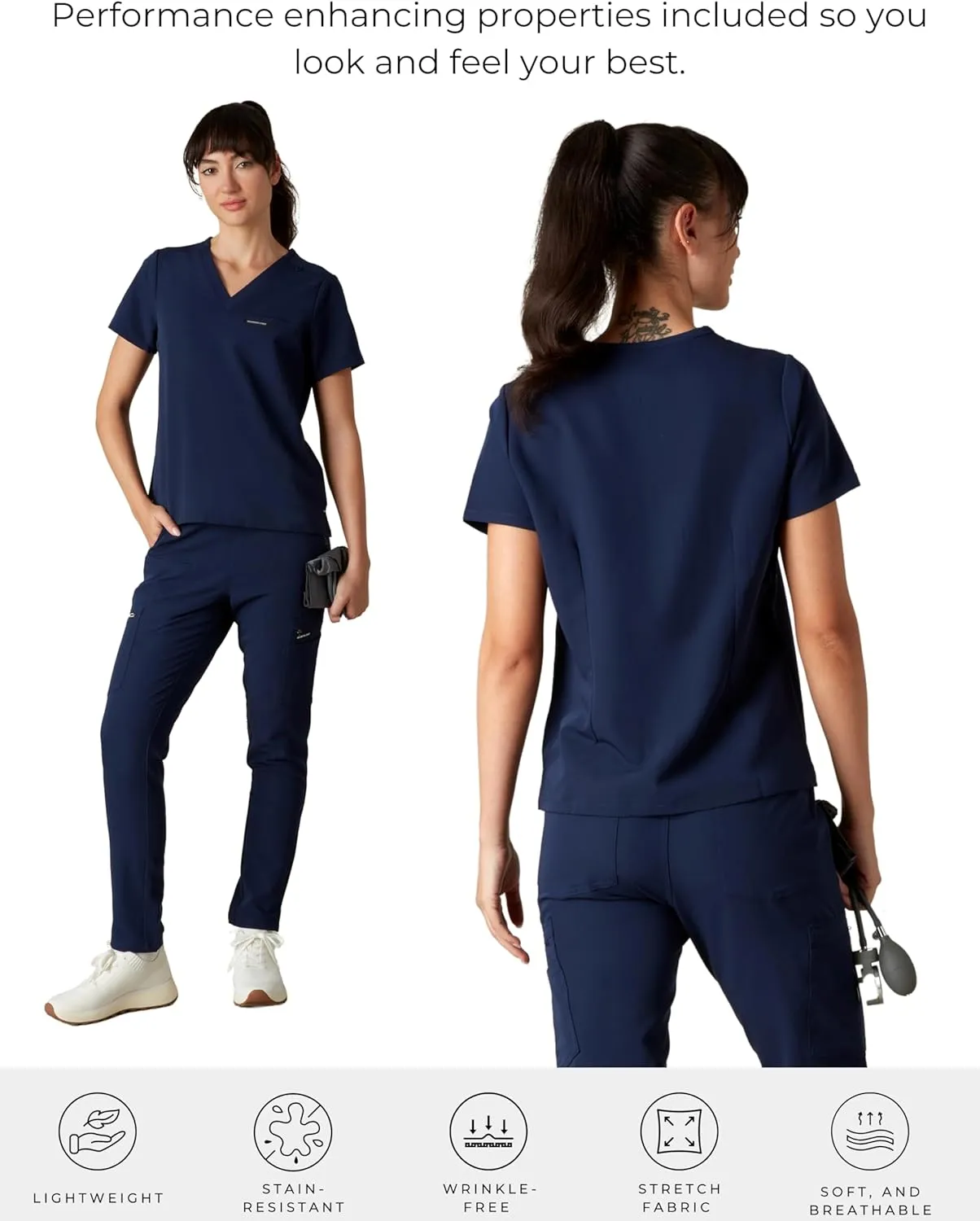 Members Only Women's Bari Scrub Top with 1 Pocket |Hospital Uniform|