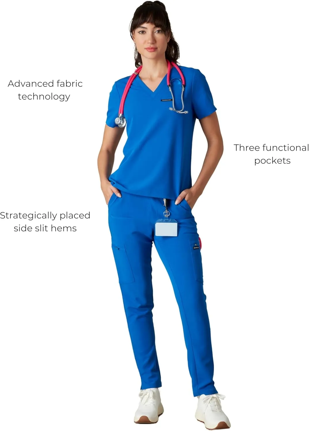 Members Only Women's Bari Scrub Top with 1 Pocket |Hospital Uniform|