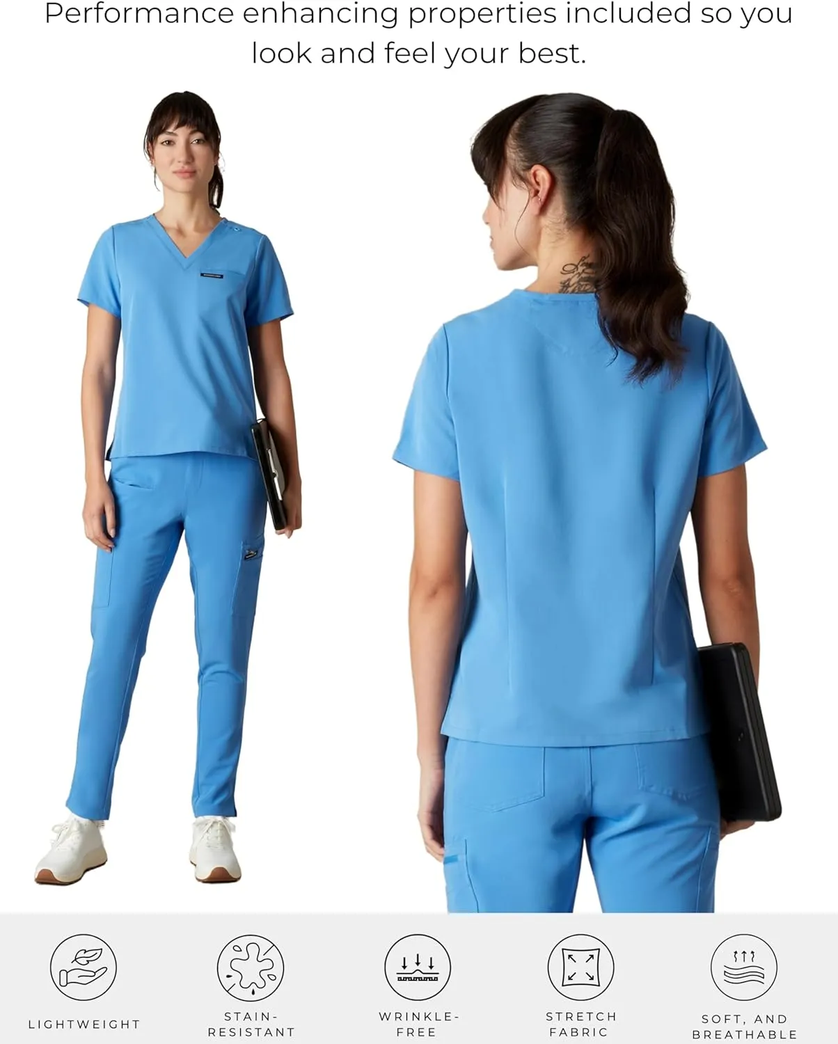 Members Only Women's Bari Scrub Top with 1 Pocket |Hospital Uniform|