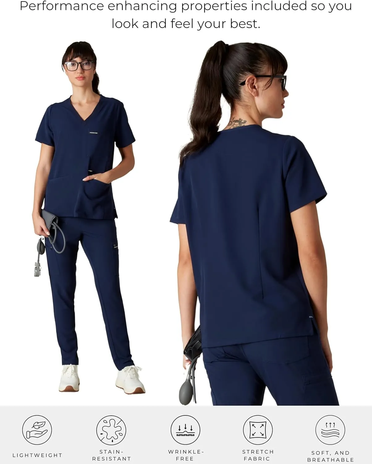 Members Only Women's Palermo Scrub Top with 4 Pocket | Hospital Uniform|