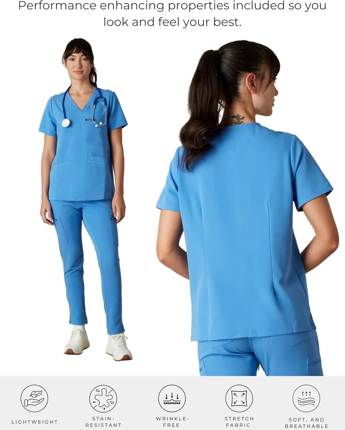 Members Only Women's Palermo Scrub Top with 4 Pocket | Hospital Uniform|