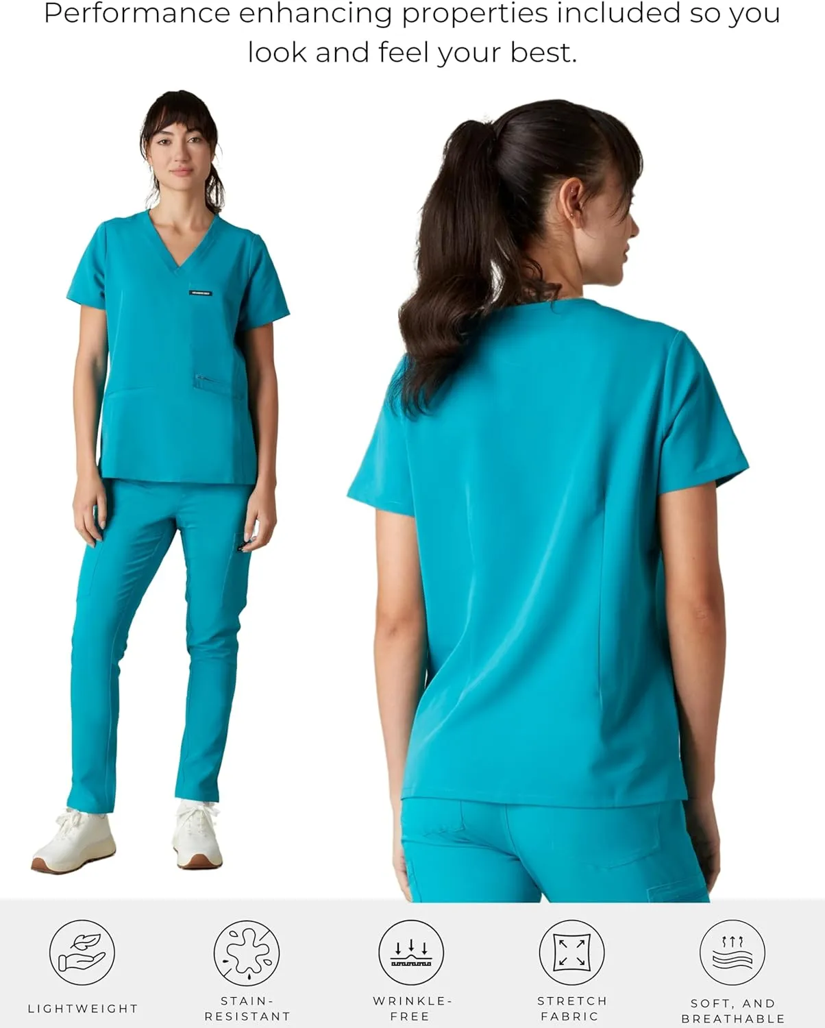 Members Only Women's Palermo Scrub Top with 4 Pocket | Hospital Uniform|