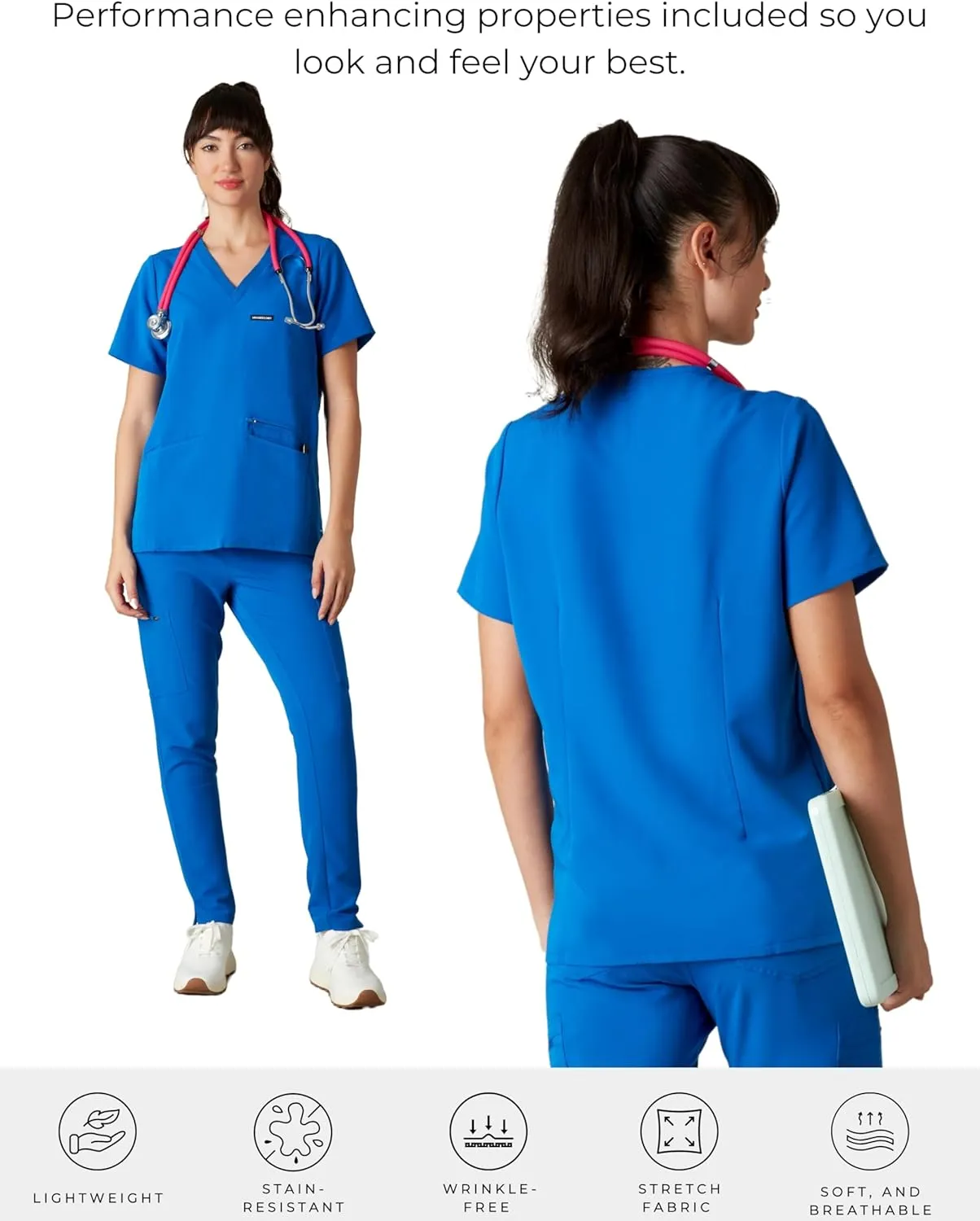 Members Only Women's Palermo Scrub Top with 4 Pocket | Hospital Uniform|