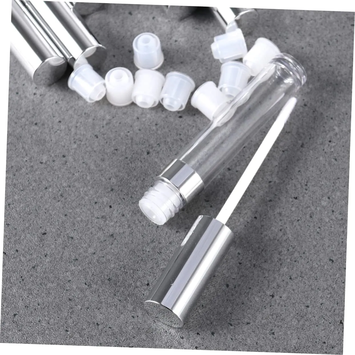 MERRYHAPY 10pcs Mini Lipsticks Lipstick Container Tube Crown for Girls Diy Makeup Organizer Lip Gloss Bottles Curly Ponytail Drawstring Empty Cosmetic Containers As Lip Gloss Tube
