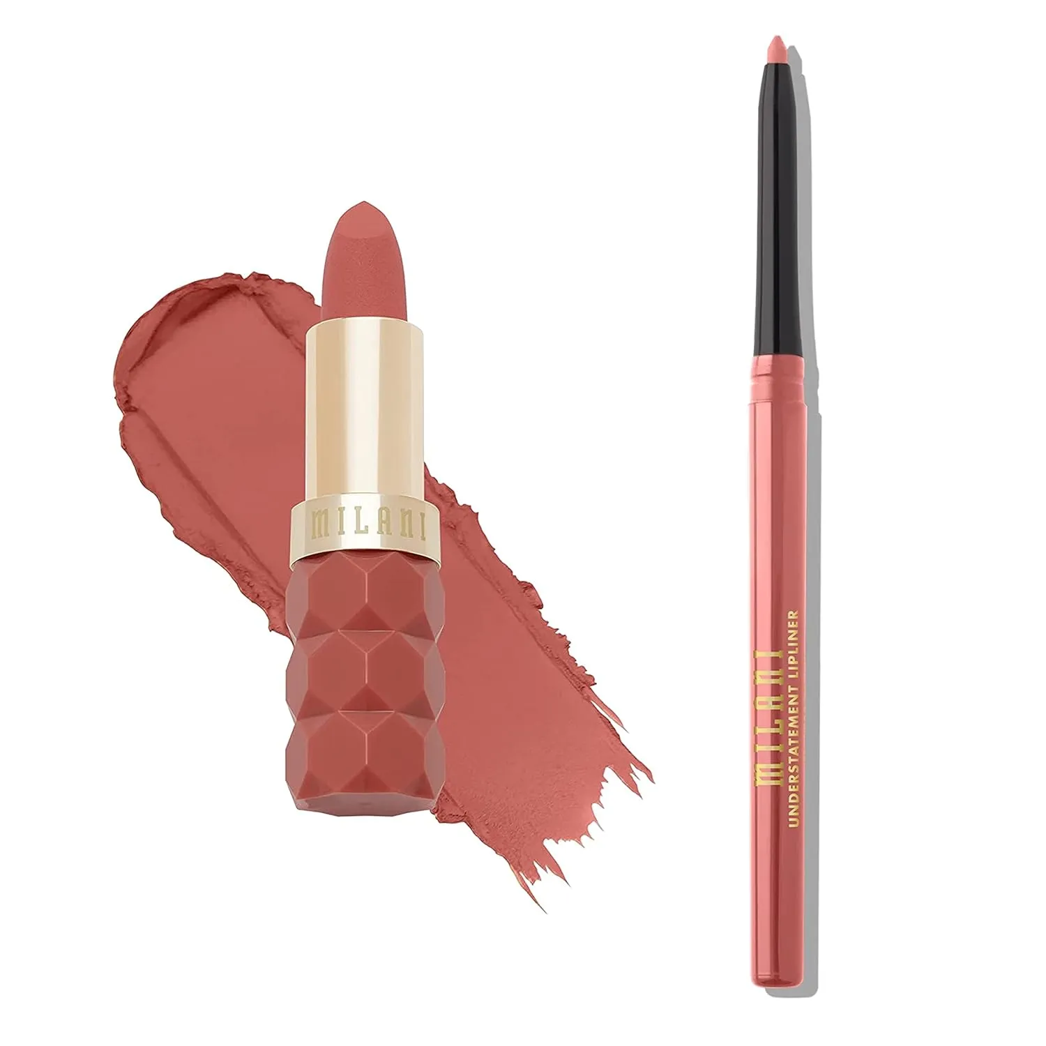 Milani Color Fetish Lipstick and Understatement Lipliner Bundle - Secret & French Rose