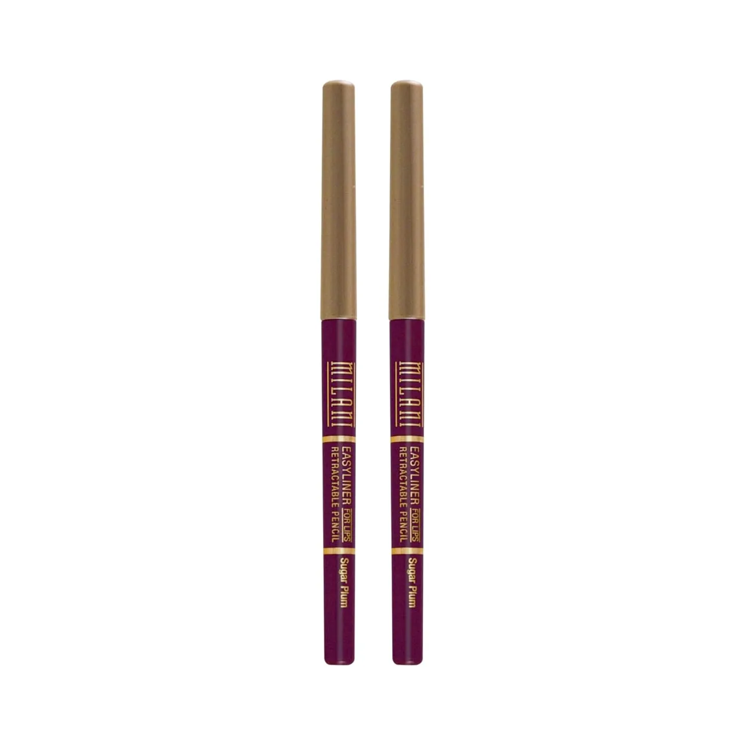 Milani Retractable Lip Liner Pencil, Sugar Plum 01 (2 Pack)
